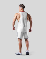 Color Rib Drop Tanktop - White