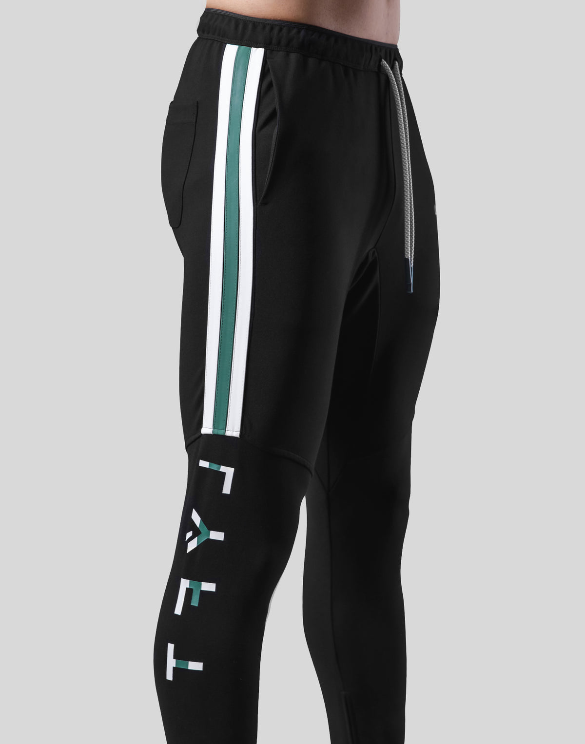 Stripe Logo Half Cut 3 Line Pants - Black