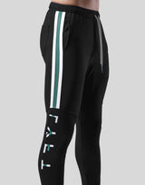 Stripe Logo Half Cut 3 Line Pants - Black