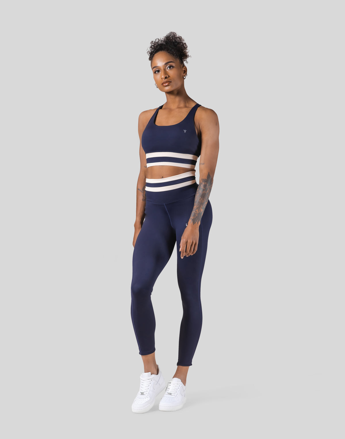 Stripe Cross Strap Bratop - Navy