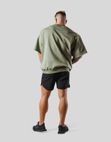 Neck Paint Sweat Big T-Shirt - Olive