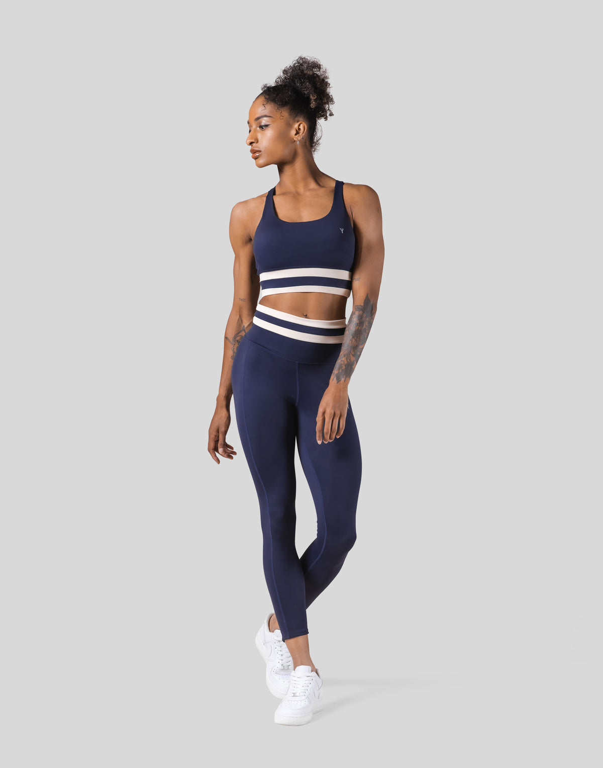 Stripe Cross Strap Bratop - Navy