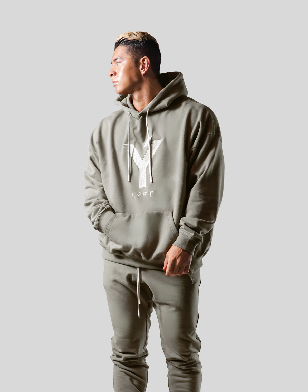 Big Y Oversize Stretch Sweat Hoodie - Olive