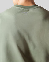 Neck Paint Sweat Big T-Shirt - Olive