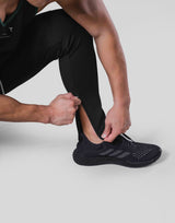 Stripe Logo Half Cut 3 Line Pants - Black