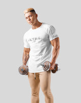 Side Mesh Stretch T-Shirt - White