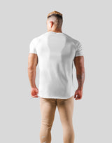 Side Mesh Stretch T-Shirt - White