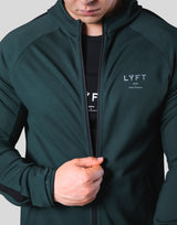 One Line Stretch Zip-Up Hoodie - Green