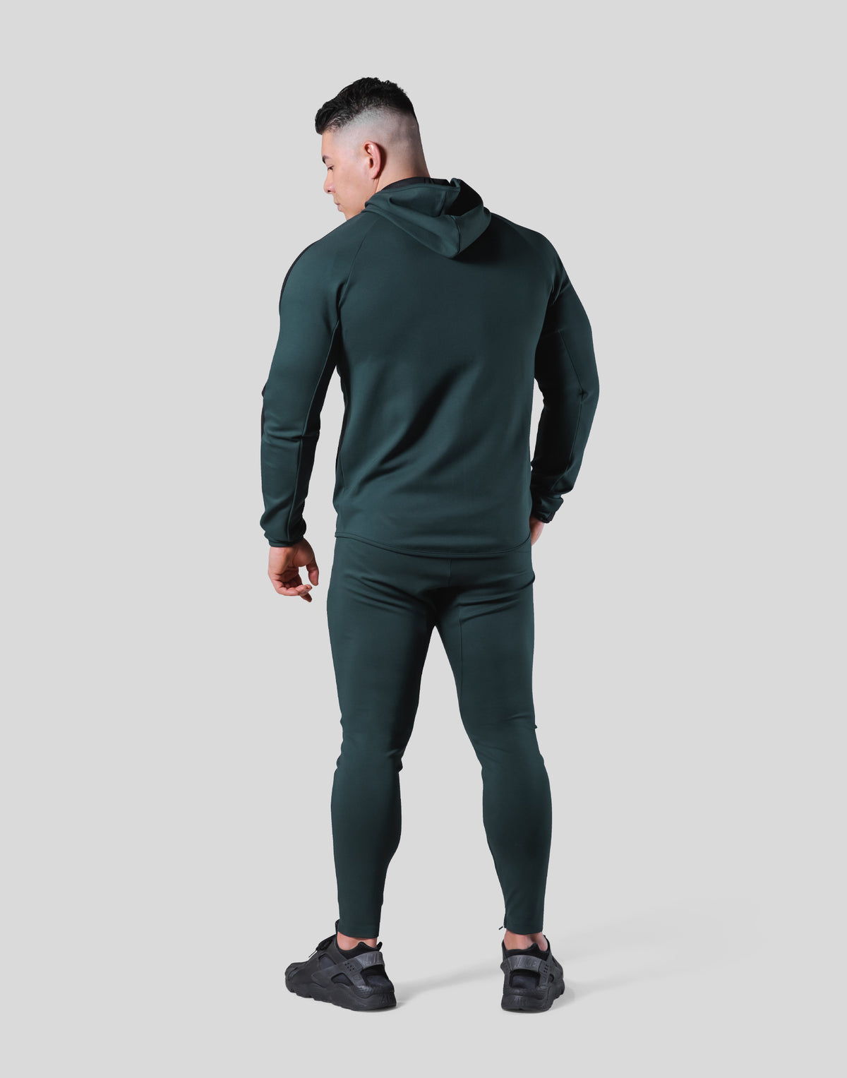 One Line Stretch Zip-Up Hoodie - Green