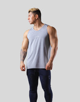 Back Mesh Pattern Stretch Tanktop - Grey