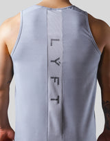 Back Mesh Pattern Stretch Tanktop - Grey