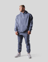 Logo Stitch Oversize Sweat Hoodie - L.Navy