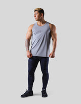 Back Mesh Pattern Stretch Tanktop - Grey