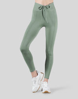 Ribbed Lace-Up Leggings - Melty Green