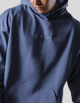 Logo Stitch Oversize Sweat Hoodie - L.Navy