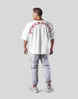 LÝFT × Power House Gym Logo Wide Shoulder Big T-Shirt - White
