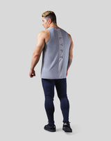 Back Mesh Pattern Stretch Tanktop - Grey