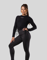 LÝFT × atmos pink Shirring Logo Tops - Black