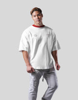 LÝFT × Power House Gym Logo Wide Shoulder Big T-Shirt - White