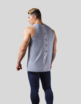 Back Mesh Pattern Stretch Tanktop - Grey