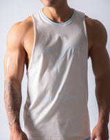 Drop Shoulder Tanktop - Ivory / White