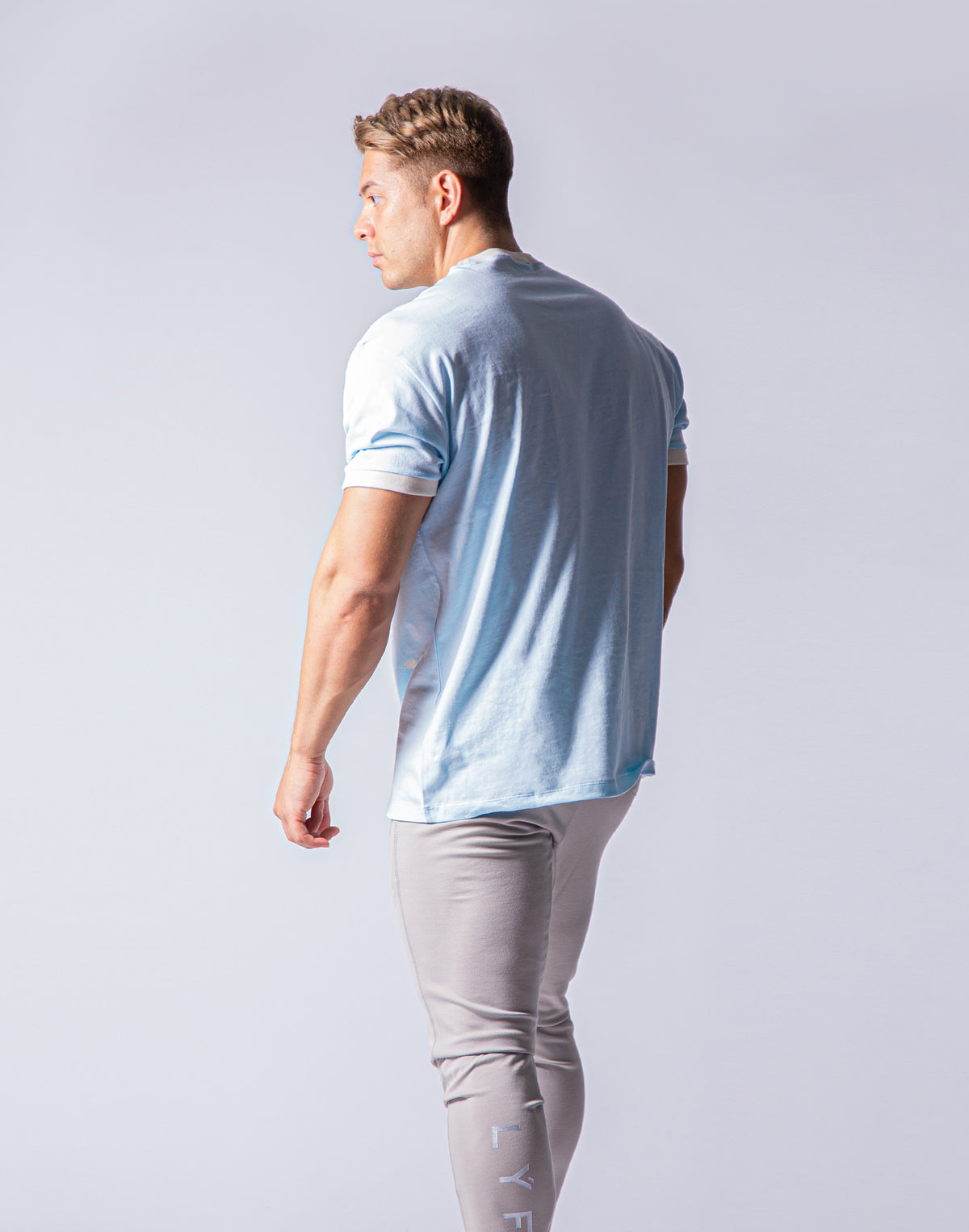 Big Size Lion T-Shirt - L.Blue