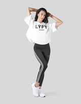 LÝFT Club Wide Cropped T-Shirt - White