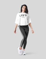 LÝFT Club Wide Cropped T-Shirt - White