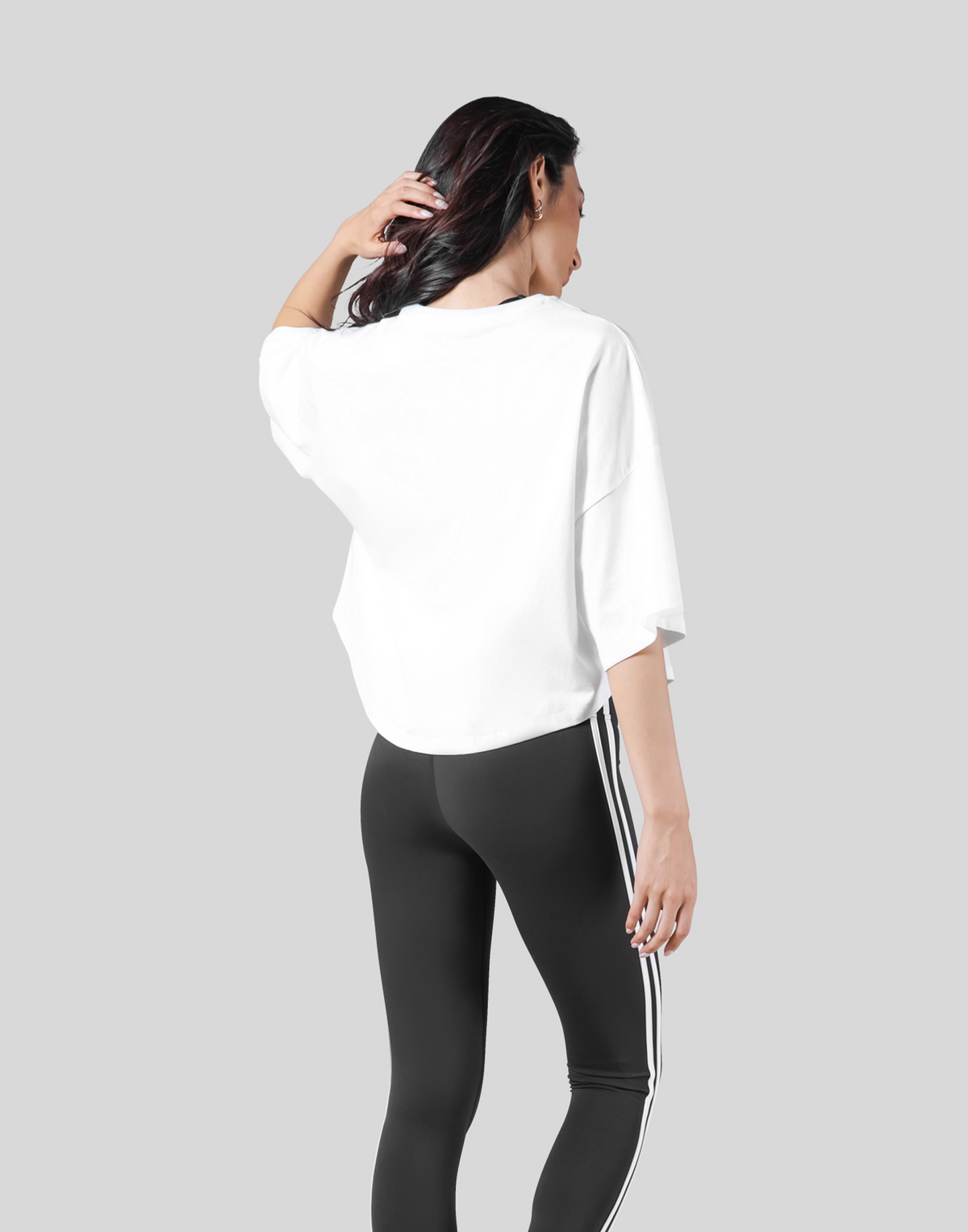 LÝFT Club Wide Cropped T-Shirt - White