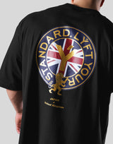 Back Gold Emblem Extra Big T-Shirt - Black