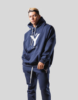 Big Y Oversize Stretch Sweat Hoodie - Navy