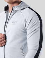 One Line Stretch Zip-Up Hoodie - Grey