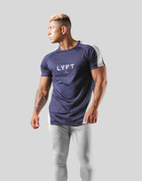 Side Mesh Stretch T-Shirt - Navy