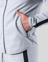 One Line Stretch Zip-Up Hoodie - Grey