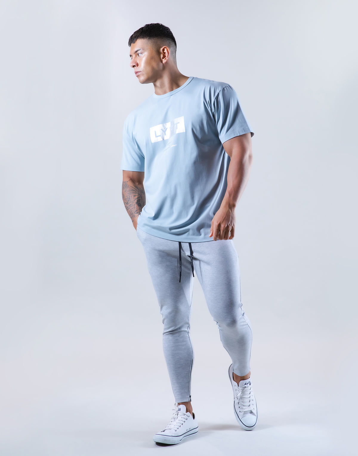 Box Logo Stretch T-Shirt - L.Blue