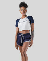 Cropped Raglan T-Shirt - Navy