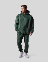 Logo Stitch Oversize Sweat Hoodie - Green