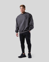Old English Extra Wide Crewneck Sweat - Ash