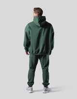 Logo Stitch Oversize Sweat Hoodie - Green