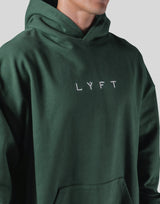 Logo Stitch Oversize Sweat Hoodie - Green