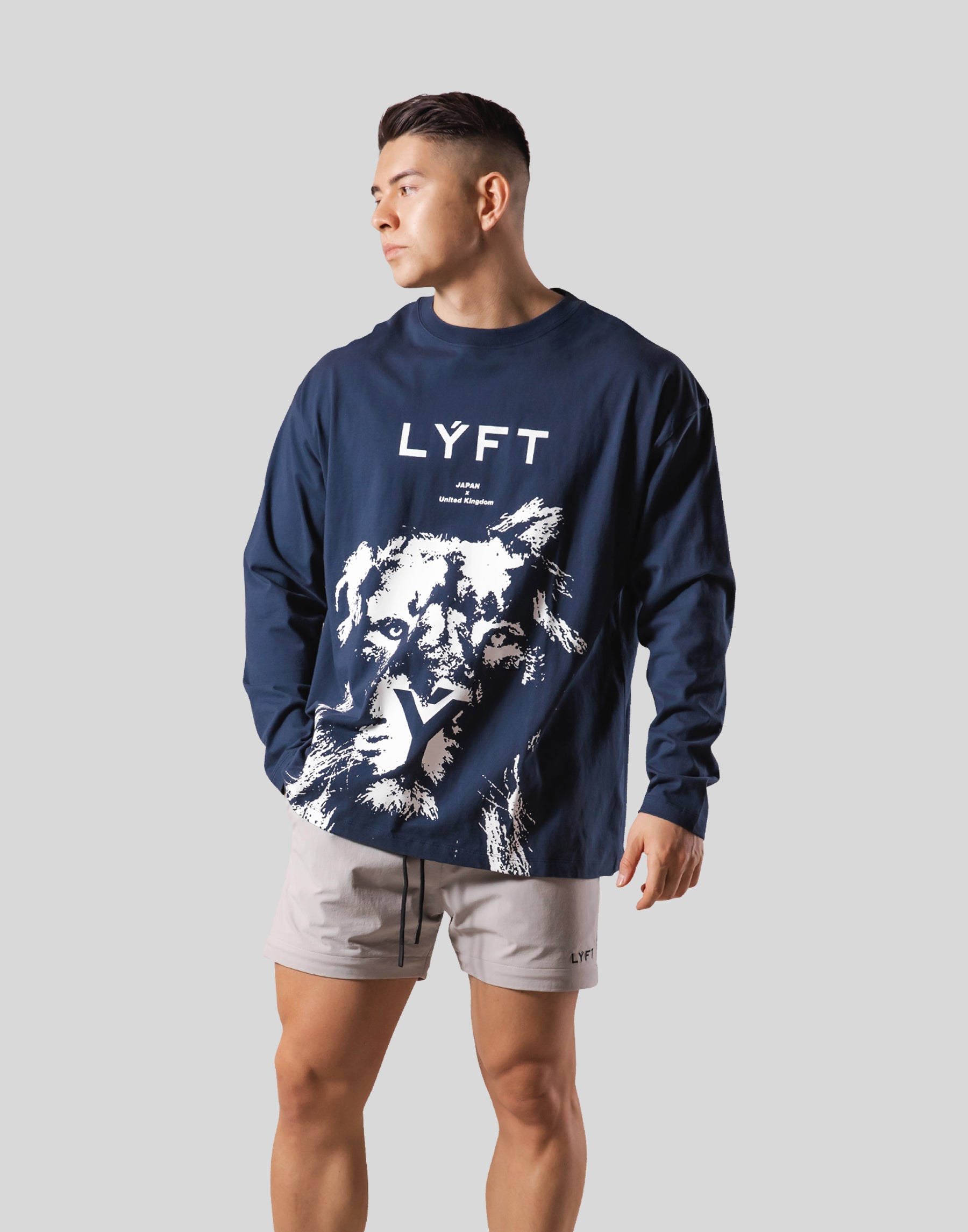 Lion Long Sleeve T-Shirt - Navy – LÝFT