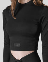 Ribbed Long Sleeve T-Shirt - Black