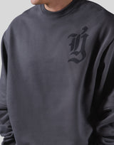 Old English Extra Wide Crewneck Sweat - Ash