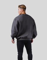 Old English Extra Wide Crewneck Sweat - Ash