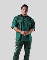 LÝFT × Power House Gym Logo Wide Shoulder Big T-Shirt - Green
