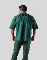 LÝFT × Power House Gym Logo Wide Shoulder Big T-Shirt - Green