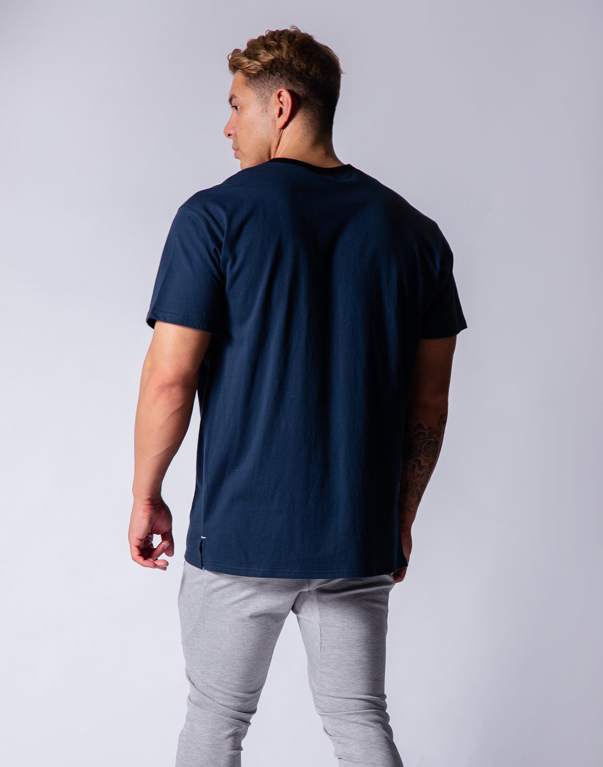 Sportec Big Size T-Shirts - White / Navy / Black
