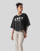 LÝFT Club Wide Cropped T-Shirt - Black