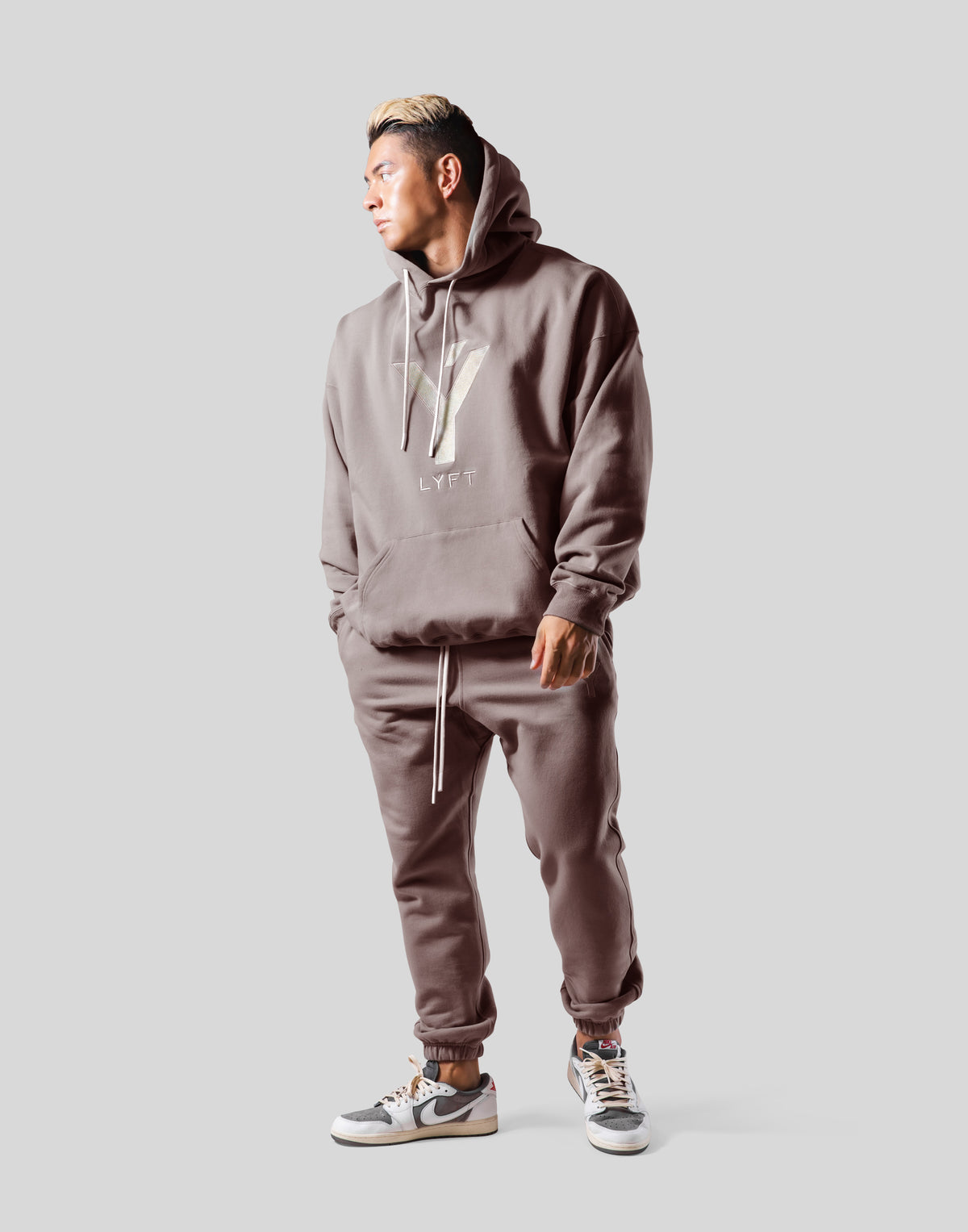 Big Y Oversize Stretch Sweat Hoodie - Beige