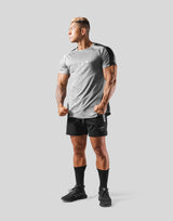 Side Mesh Stretch T-Shirt - Grey